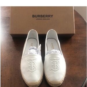 Burberry Cream Espadrille Shoes for Women